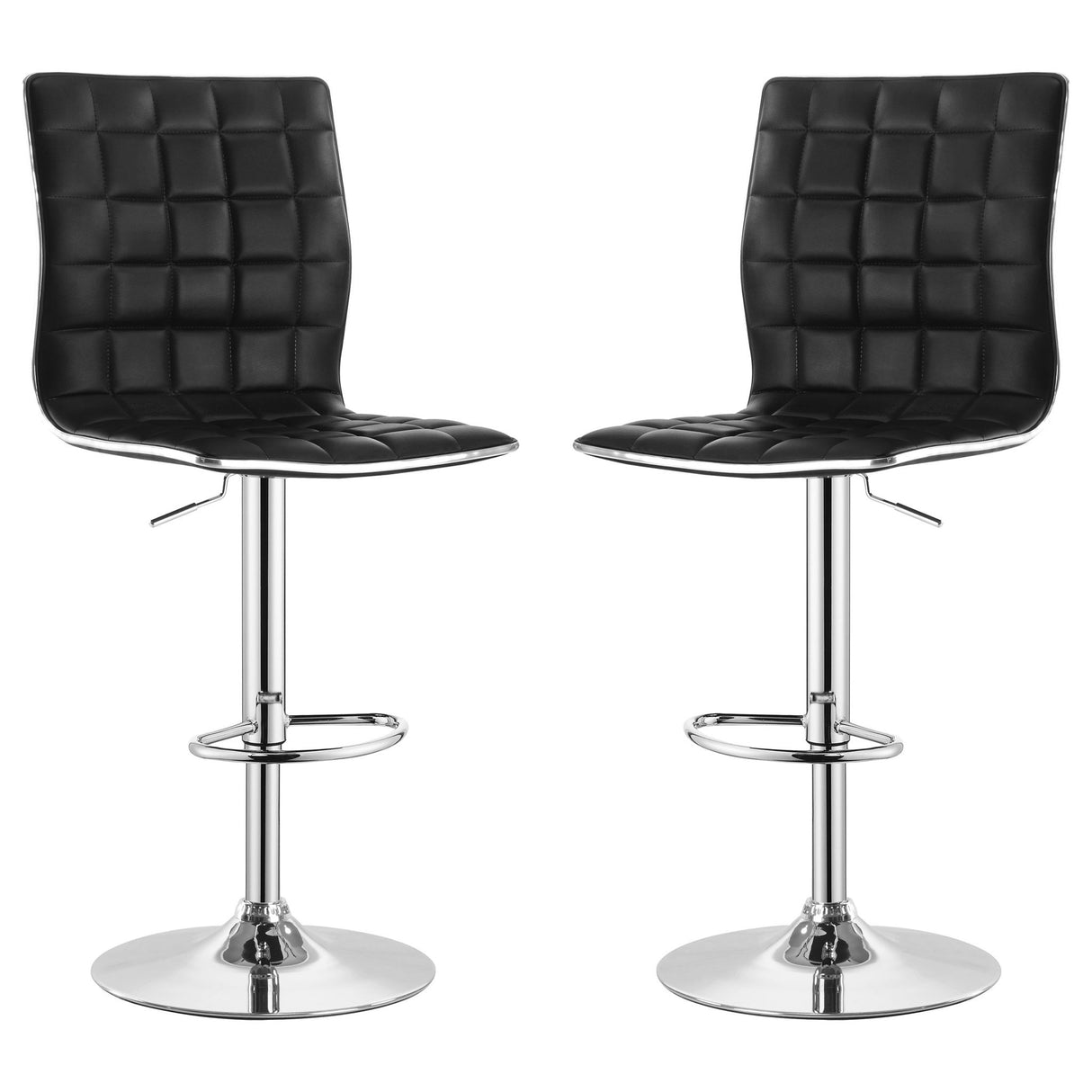 Waffle - Adjustable Bar Stool (Set of 2) - Black