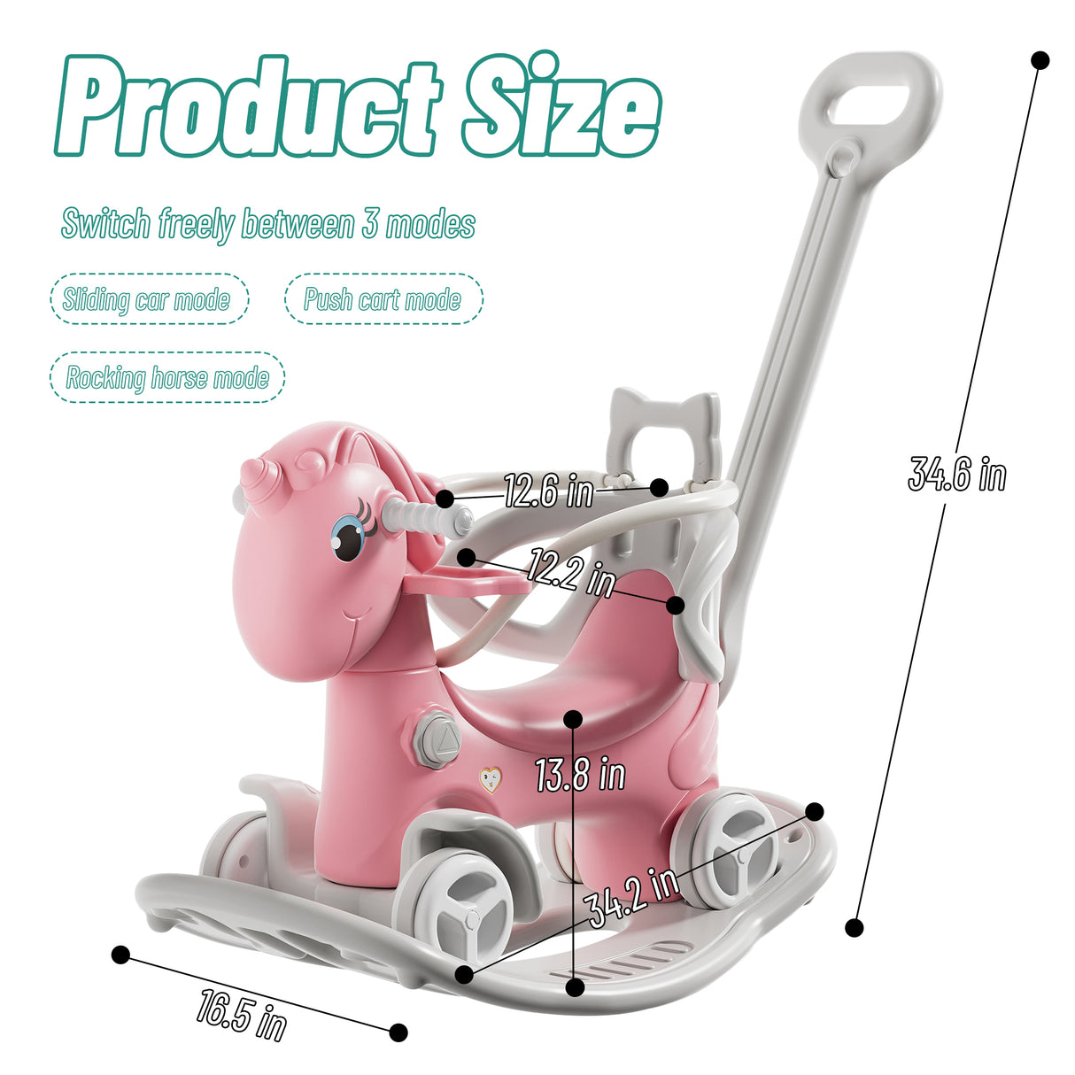 Rocking Horse for Toddlers - Unicorn Kids Ride On Toy