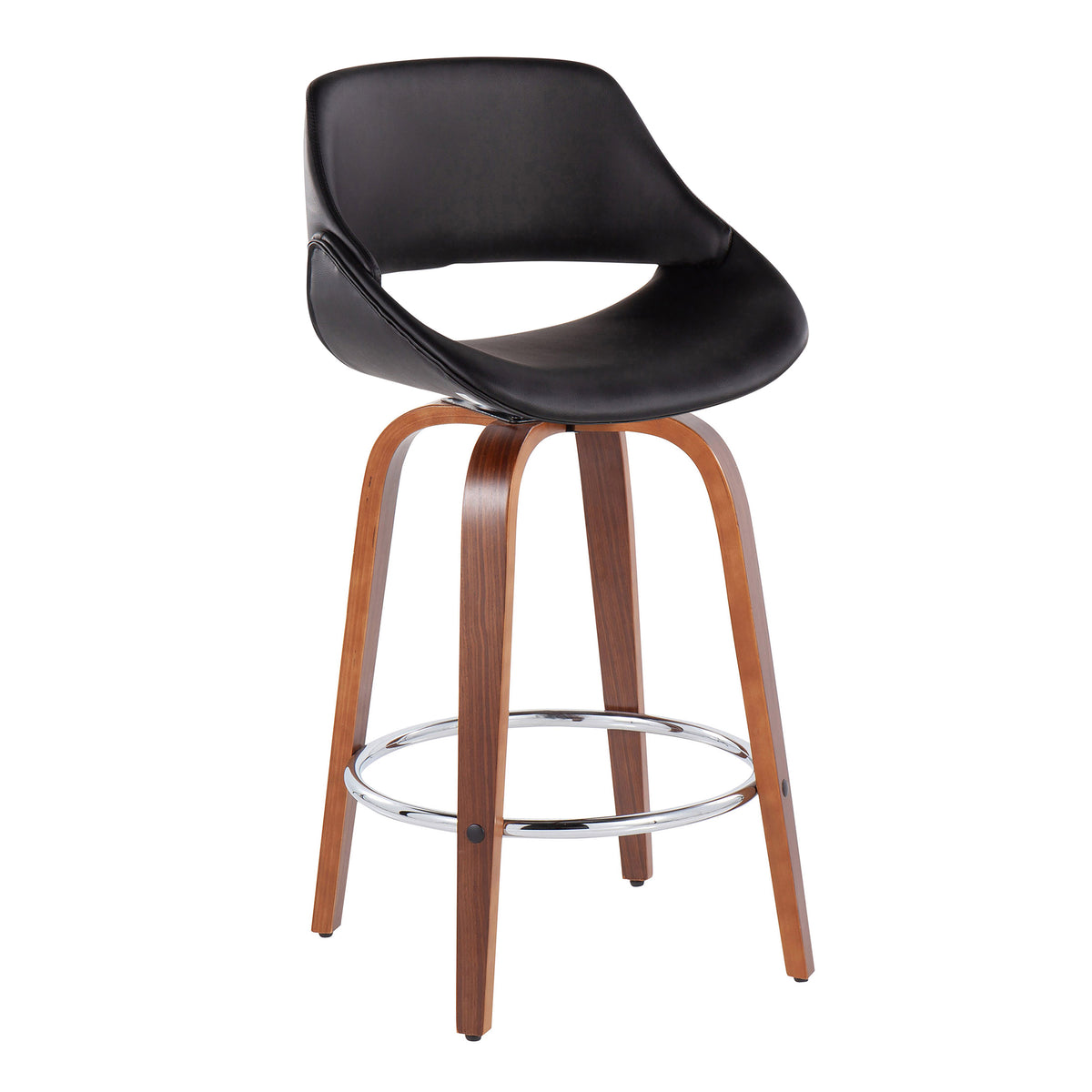 Mid-Century Modern Fixed-Height Counter Stool
