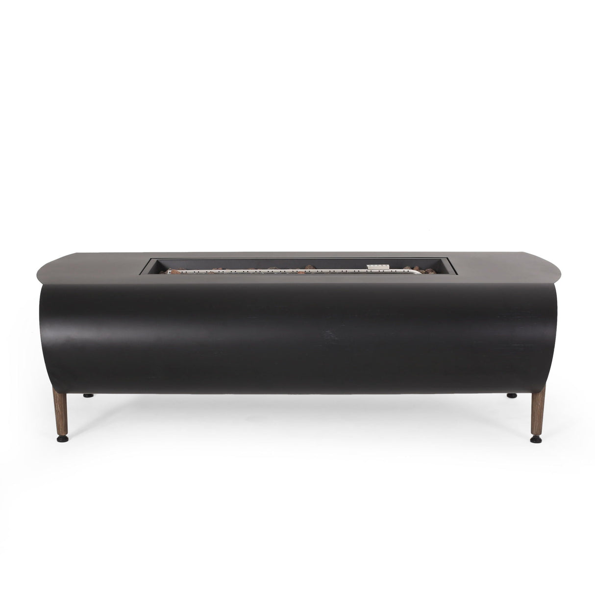 Vernon - Rectangle Fire Pit 50, 000 Btu - Dark Gray - Best Buy Furniture