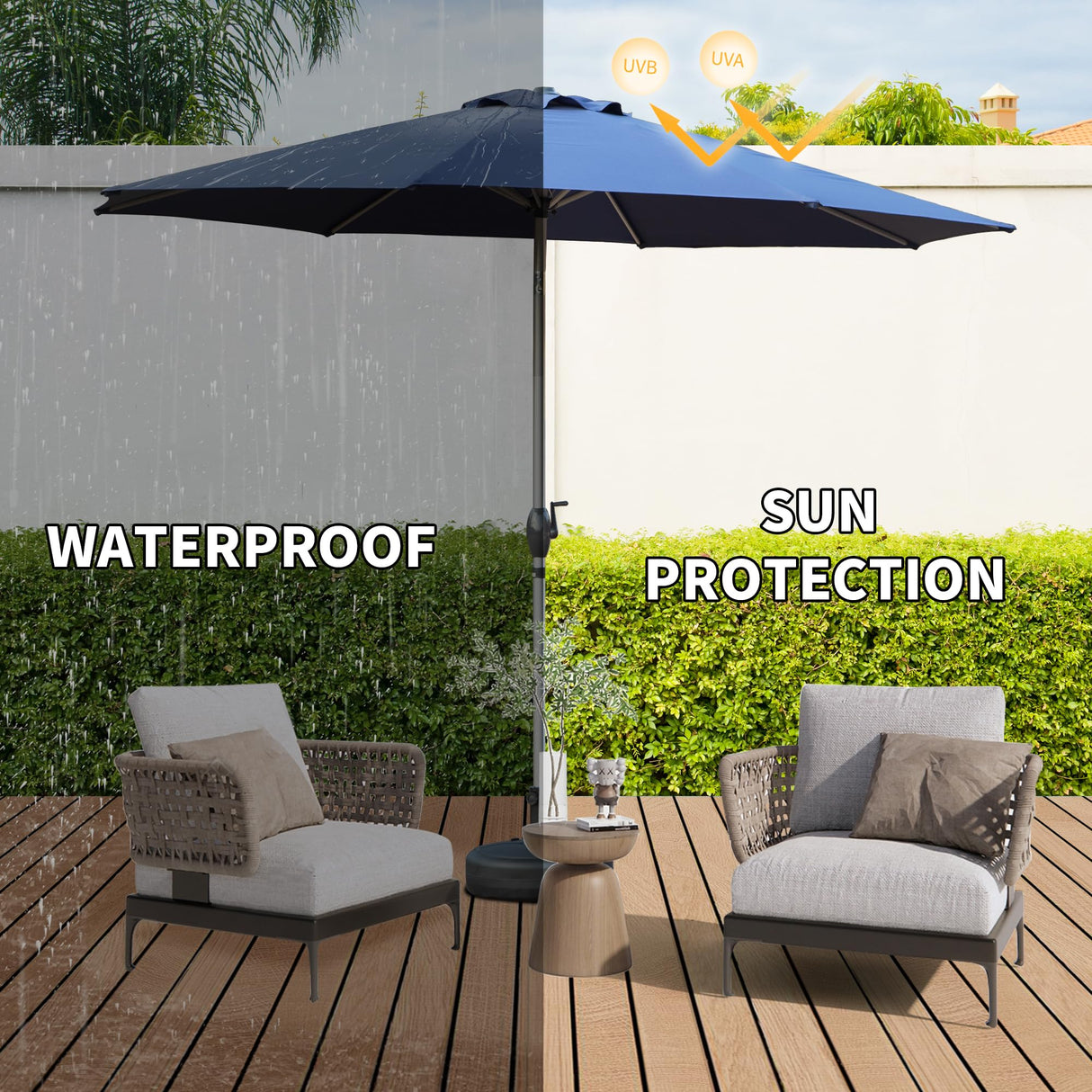 10FT Patio Umbrella - Navy Blue