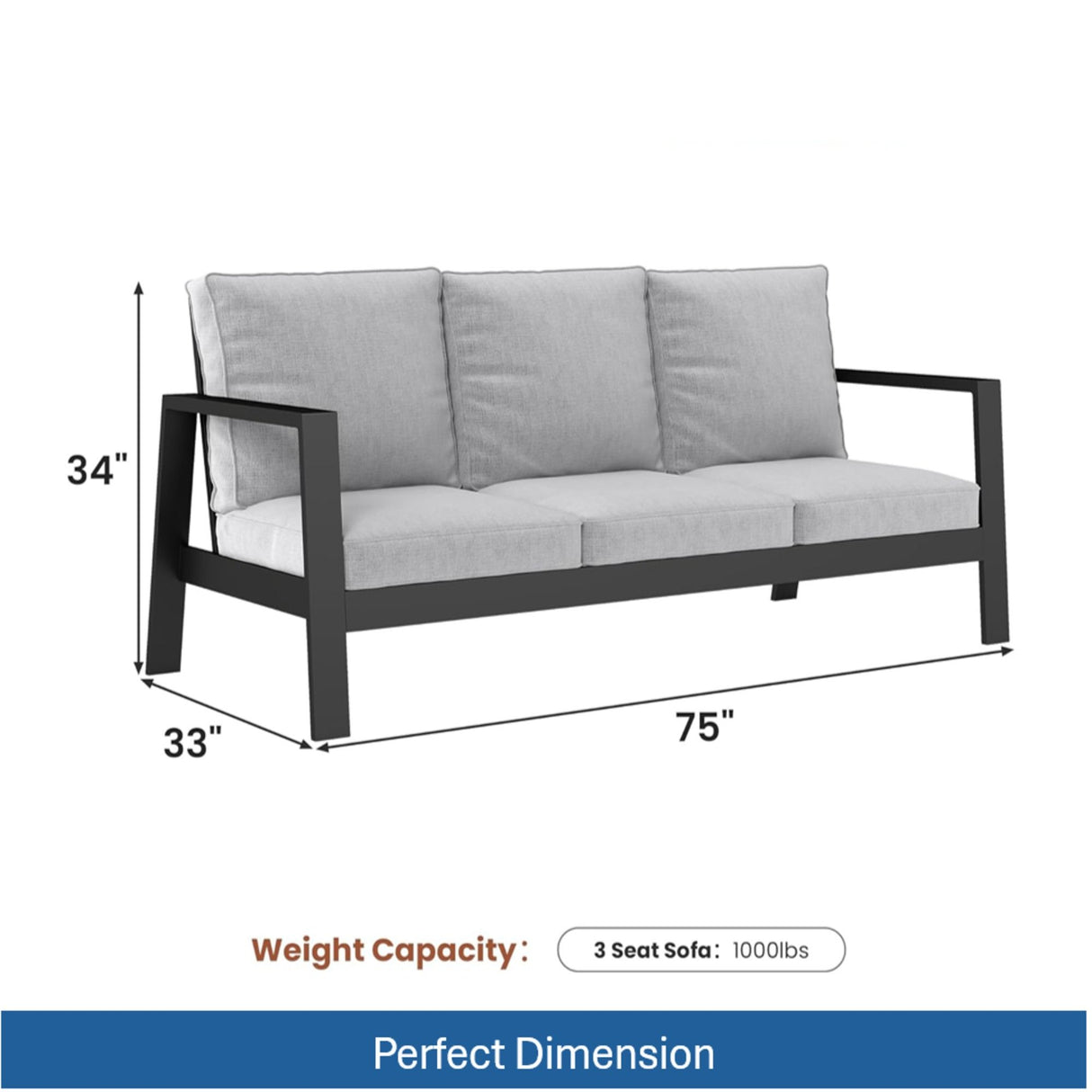 Modern 5 Seat Outdoor Patio Furniture Set With Coffee Table