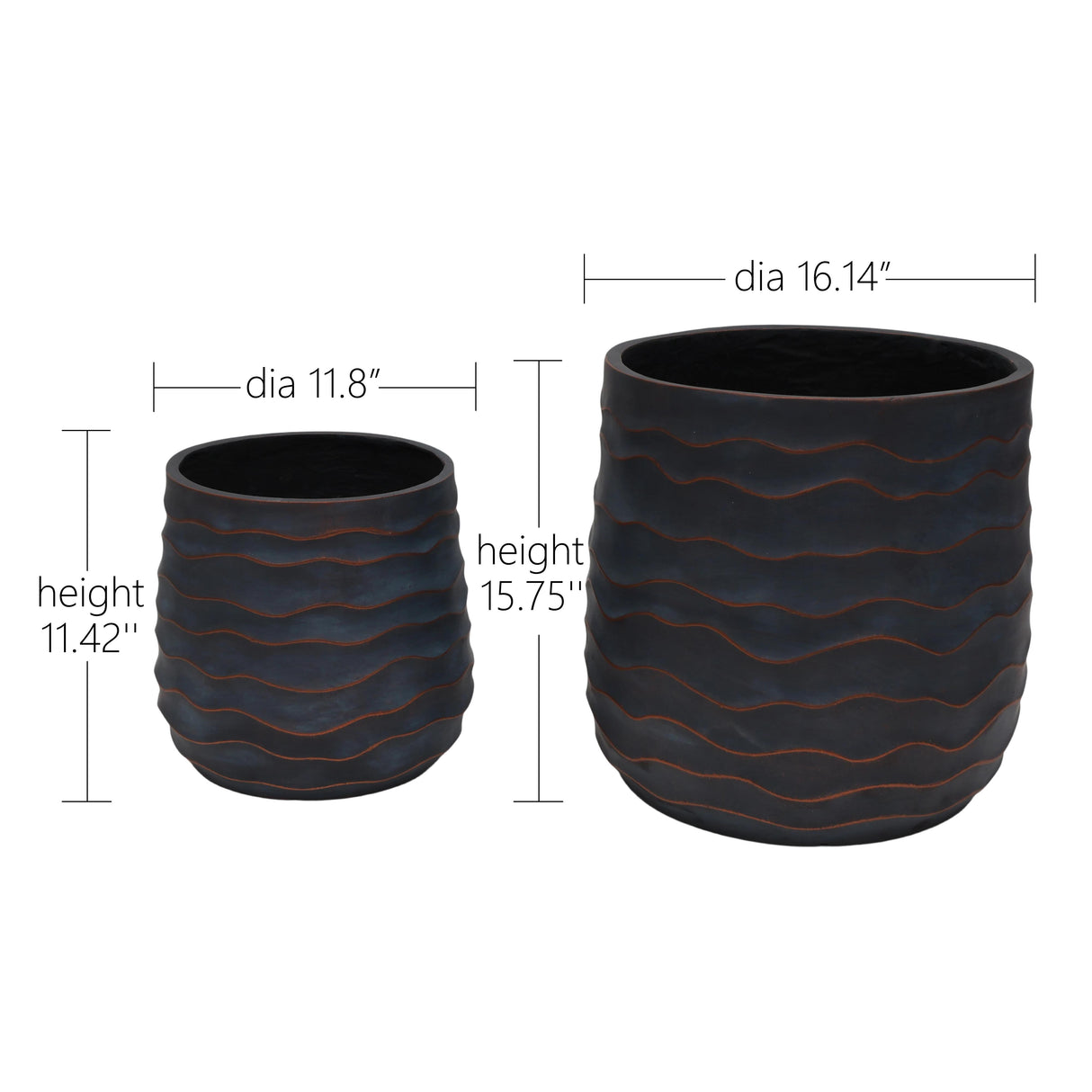 Large Round Planters Set of 2