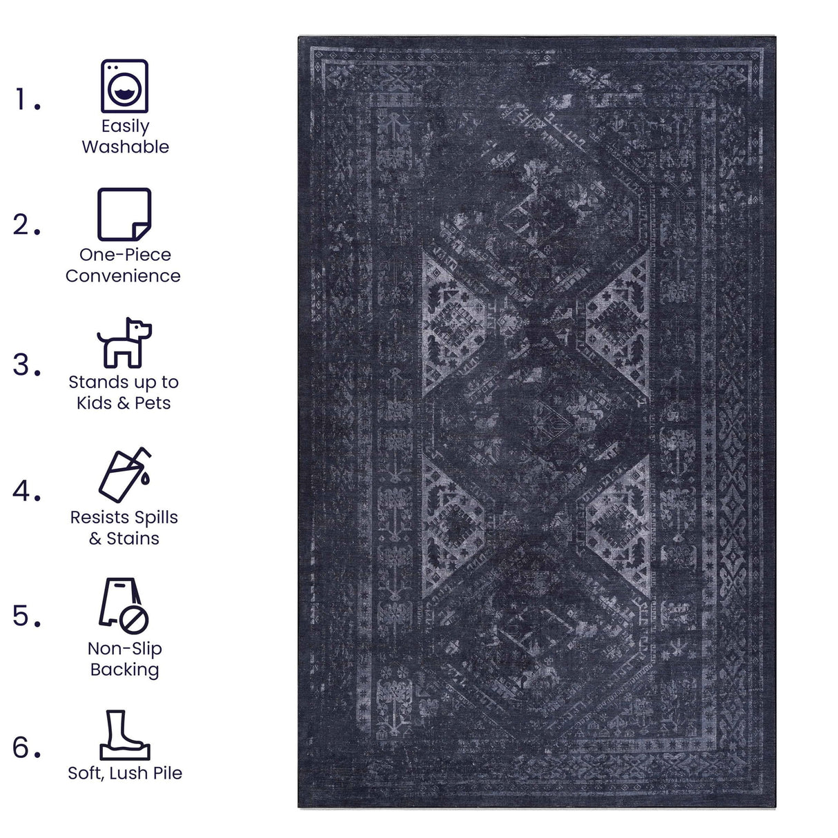 Maval - Trendy Washable Area Rug