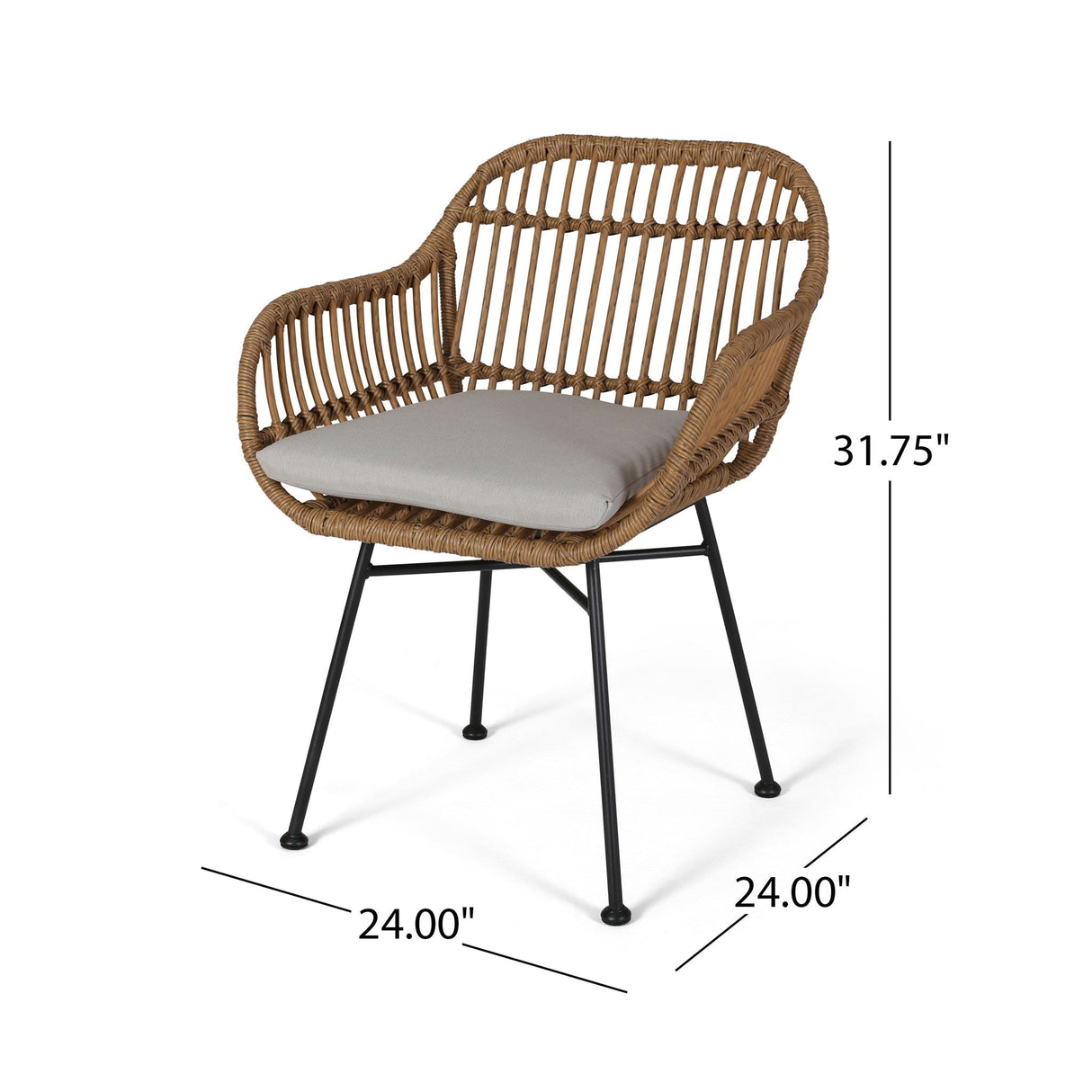Outdoor Rattan Accent Chair With Metal Legs - Best Buy Furniture