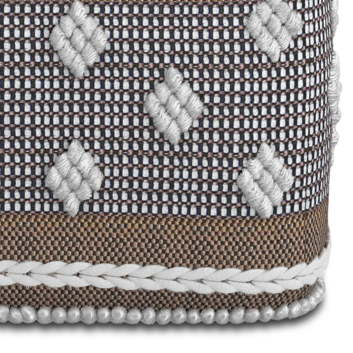 Mapleton - Outdoor / Indoor Pouf - Beige Gray / White