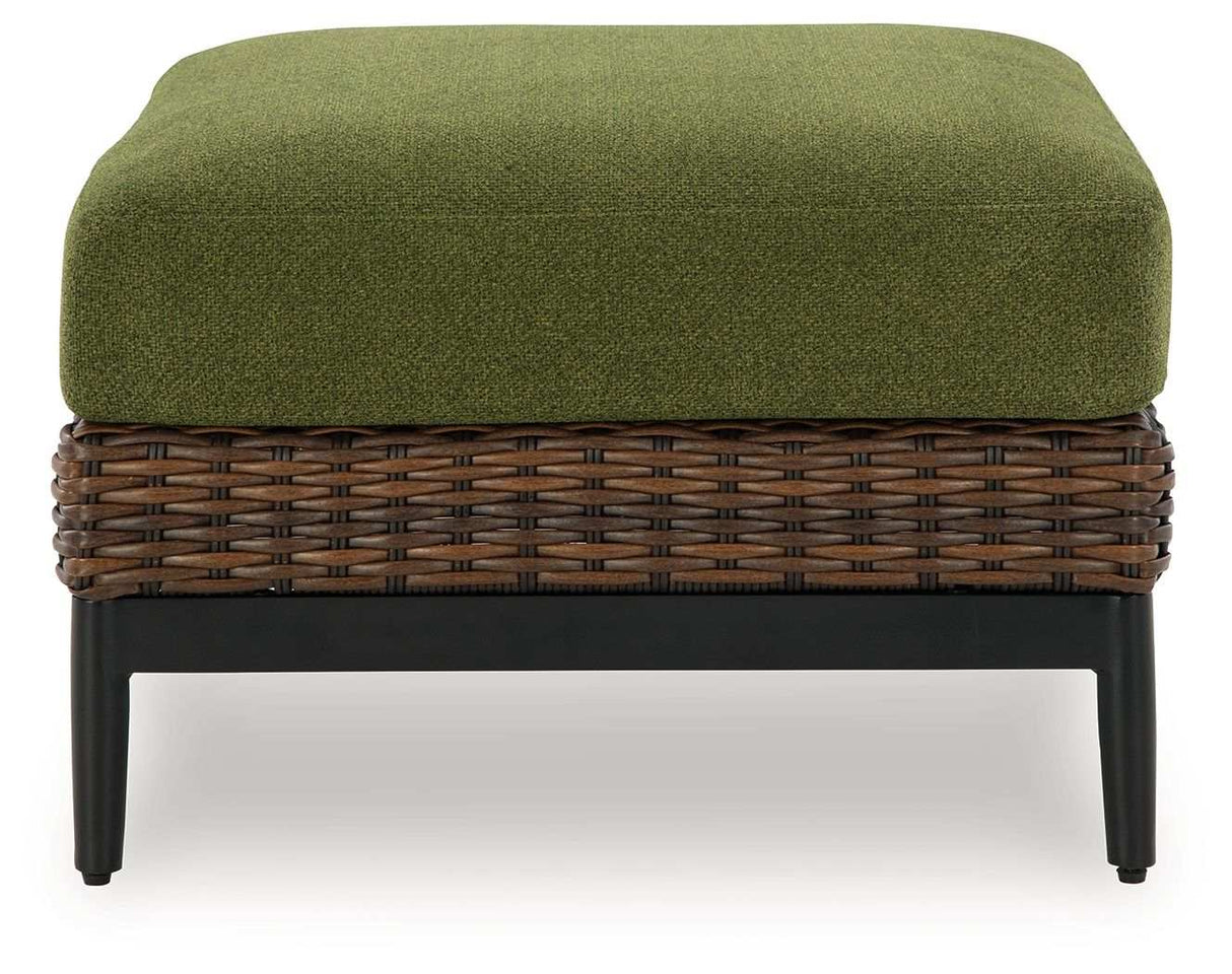 Horizon Hall - Ottoman With Cushion - Brown / Green - Best Buy Furniture
