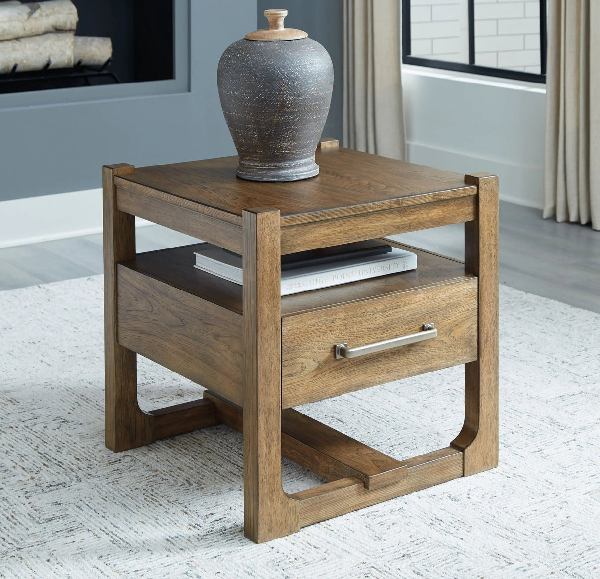 Cabalynn - Square End Table - Light Brown - Best Buy Furniture