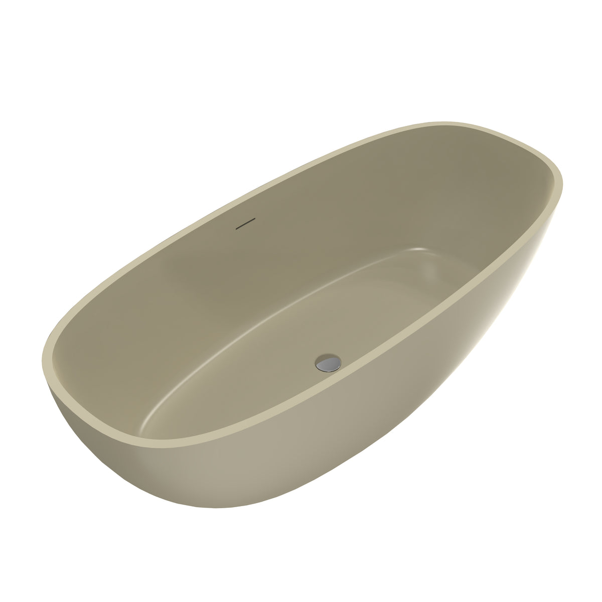 66.9 Inch Freestanding Solid Surface Soaking Bathtub