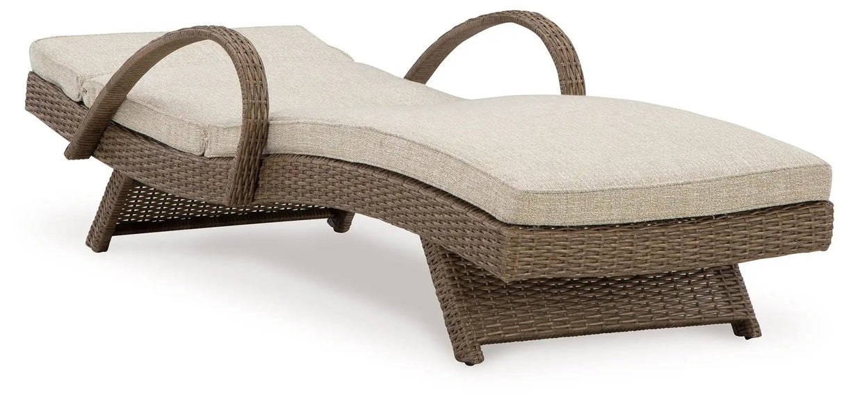 Beachcroft - Chaise Lounge With Cushion - Beige - Best Buy Furniture