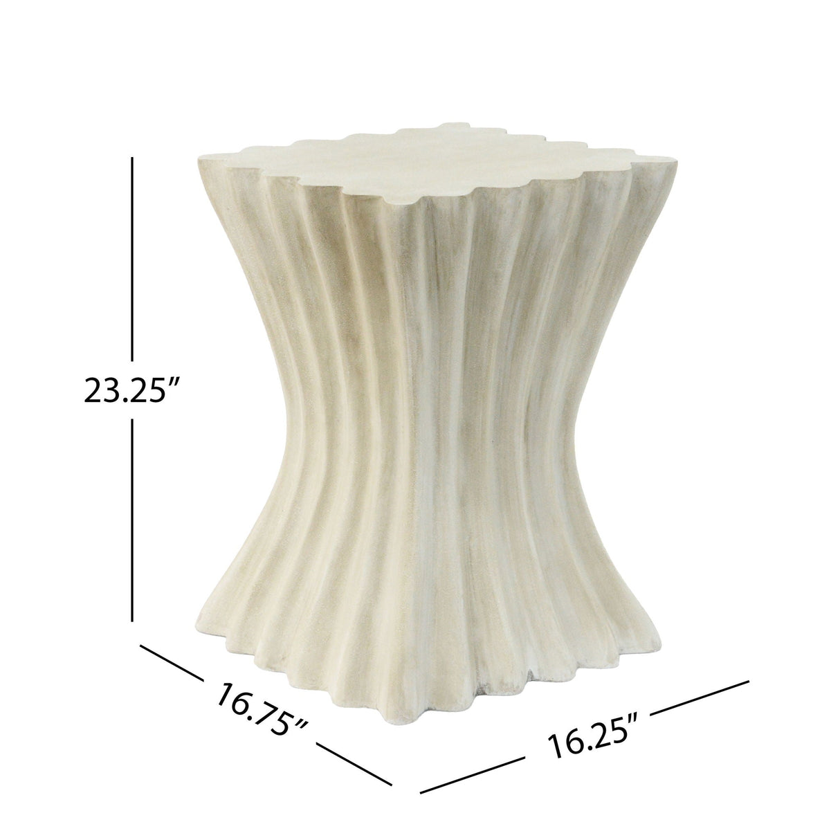 Mgo Archaistic Wavy Side Table - Antique Sandstone - Best Buy Furniture