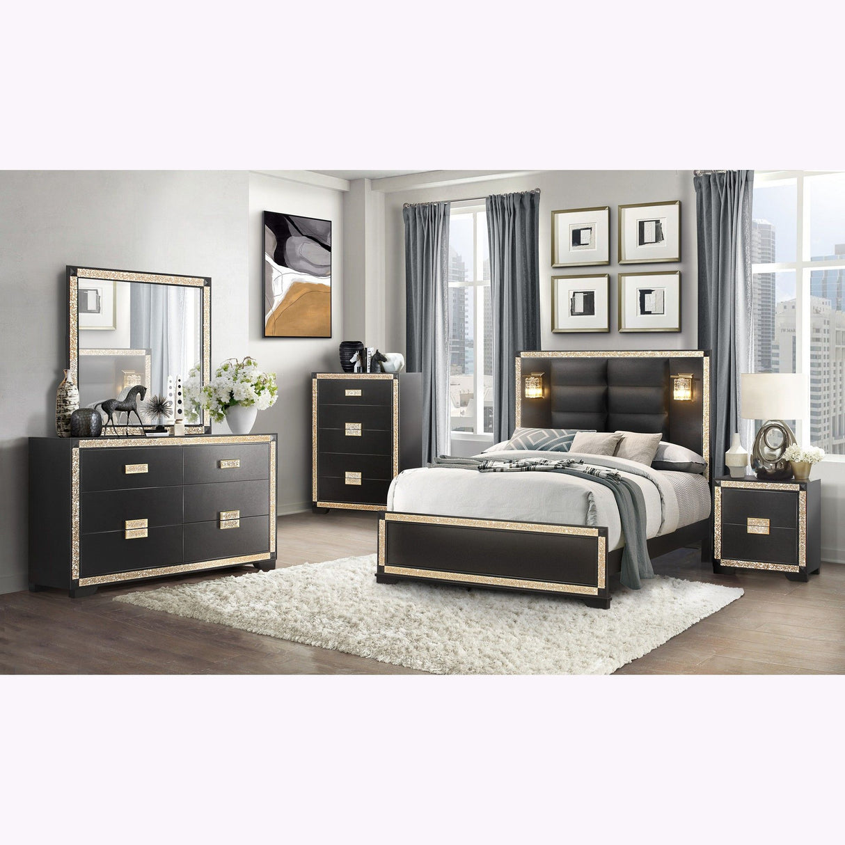 Lively - Bed With Lamps, Elegant Design