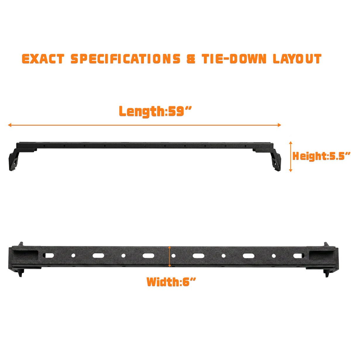 Roof Rack Cross Bars for Jeep Wrangler & Gladiator