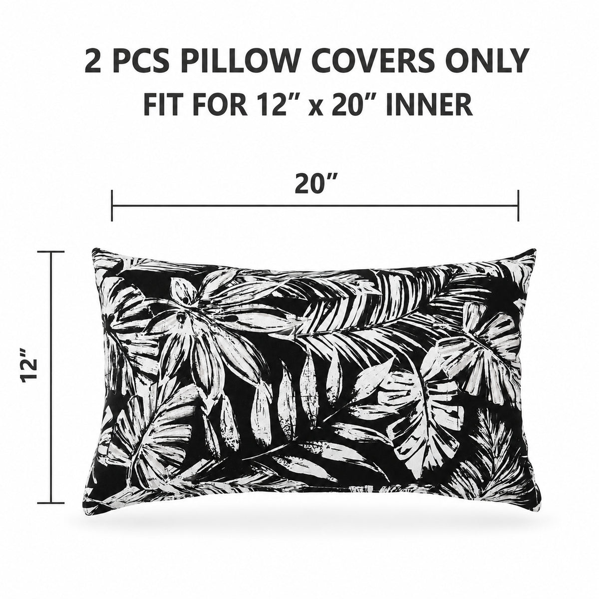 2 Pack Outdoor Lumbar Pillow Covers