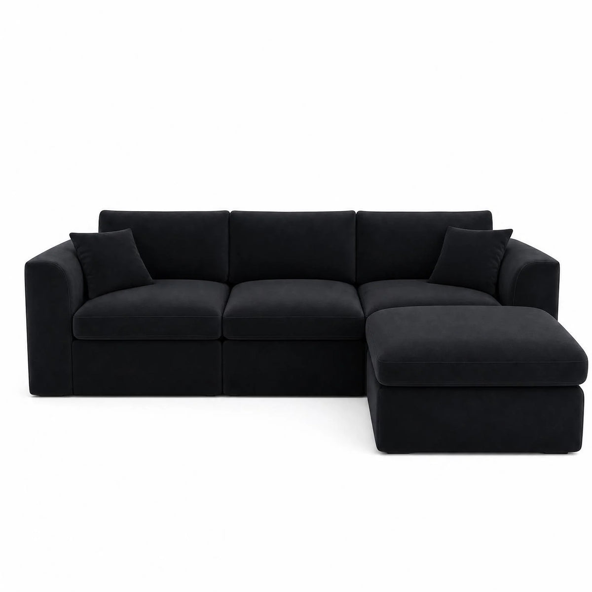 Compressed Modular Sectional Sofa with Ottoman