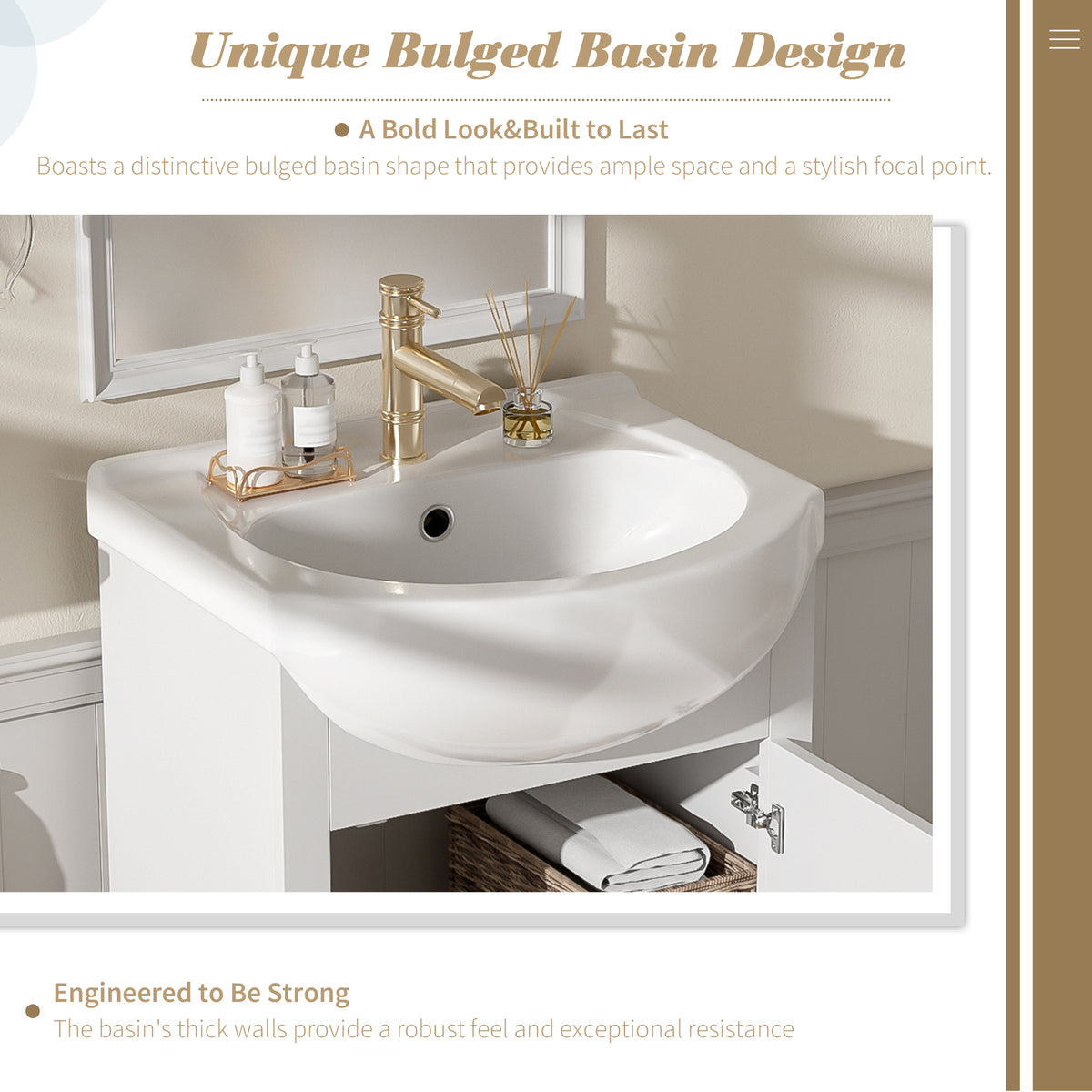 20-Inch Bathroom Vanity with Ceramic Sink