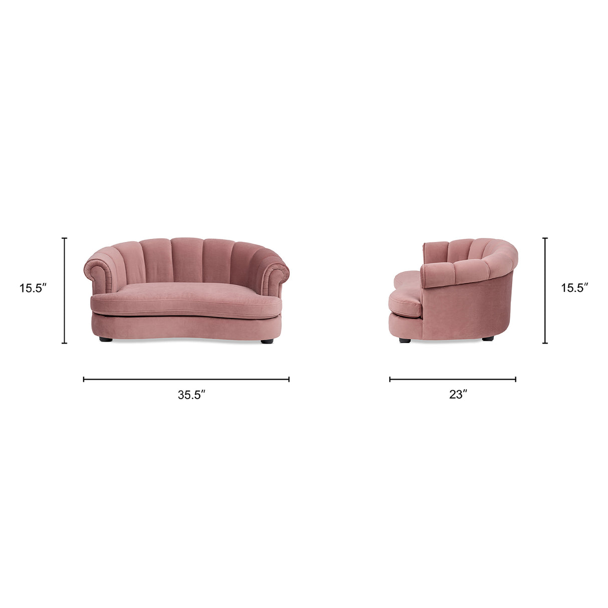 Halle 35.5" Rolled-Arm Dog Bed with Channel-Tufted Back