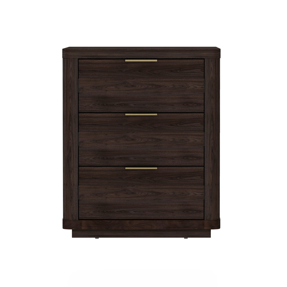 Evelyn - Nightstand With 3 Drawers, Smooth Rounded Edges