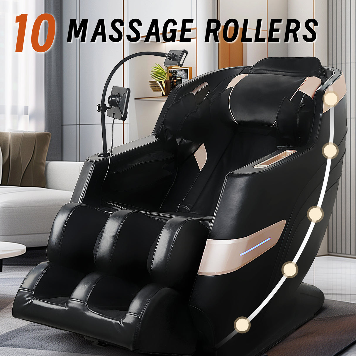 Massage Chair with Bluetooth Connectivity and Speakers