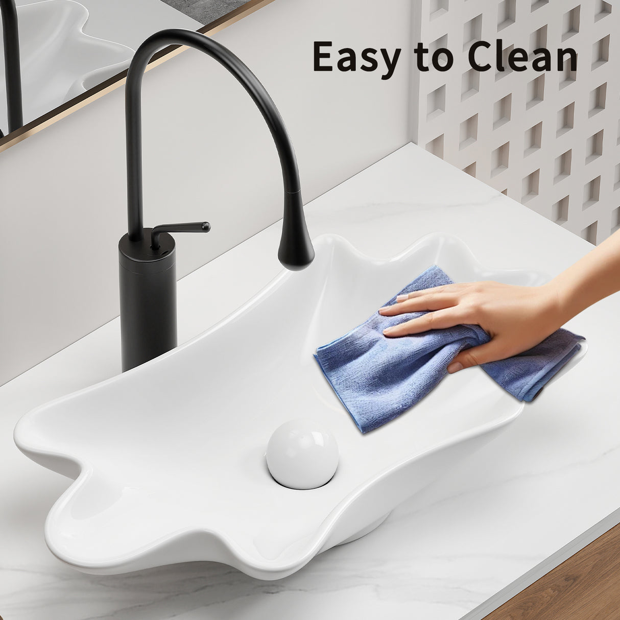 Bathroom Vessel Sink Shell Shape 24in x 13in Above Counter Vanity Bowl