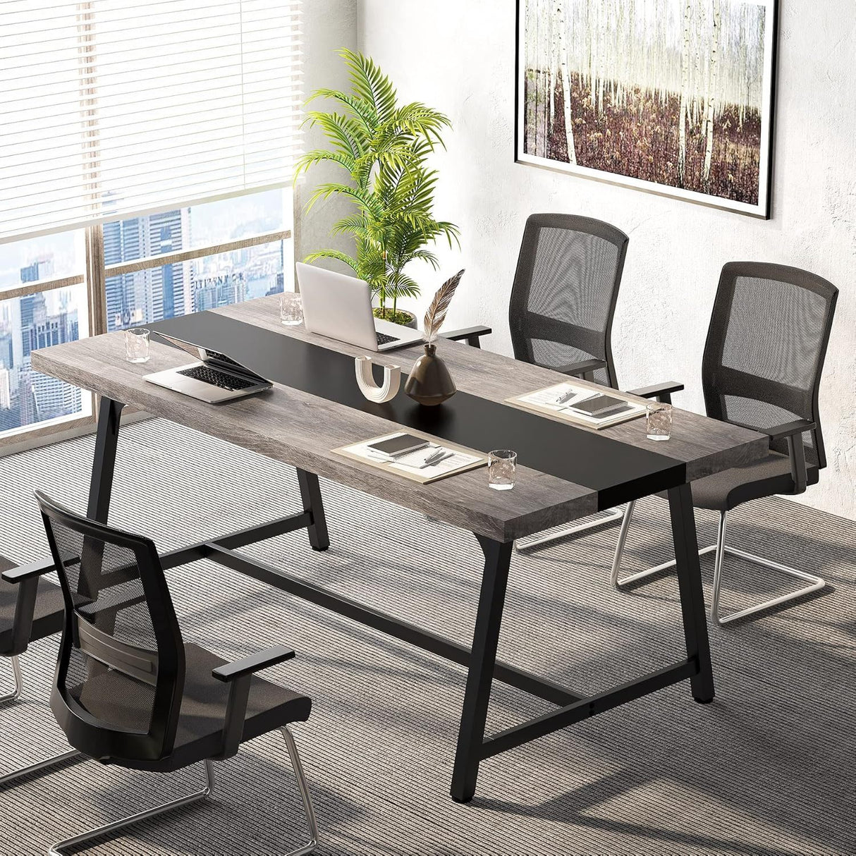 Modern Rectangular Conference Table For 6 - 8 People