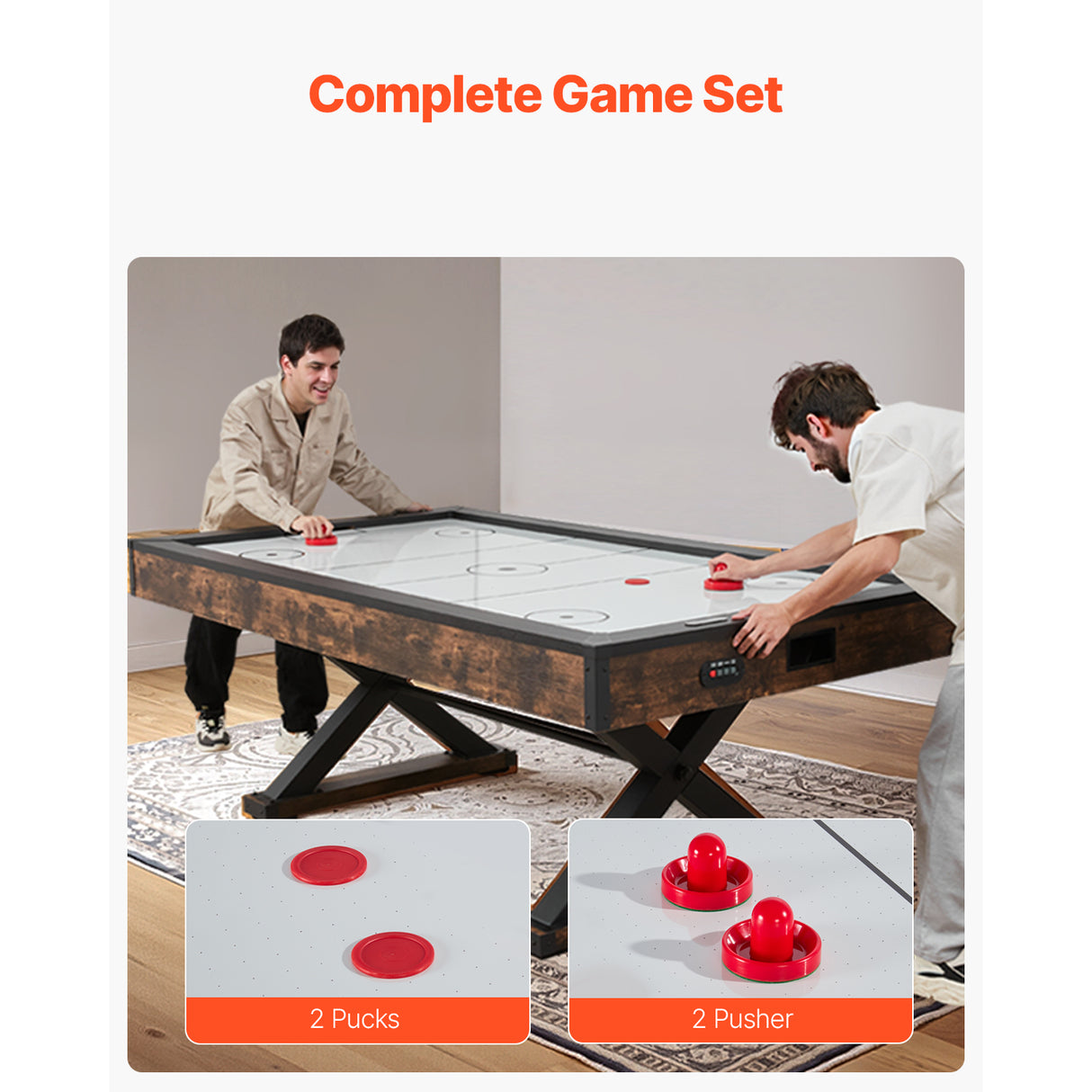 84" Air Hockey Table Air Powered Arcade Table Electronic Scorer Pushers Pucks
