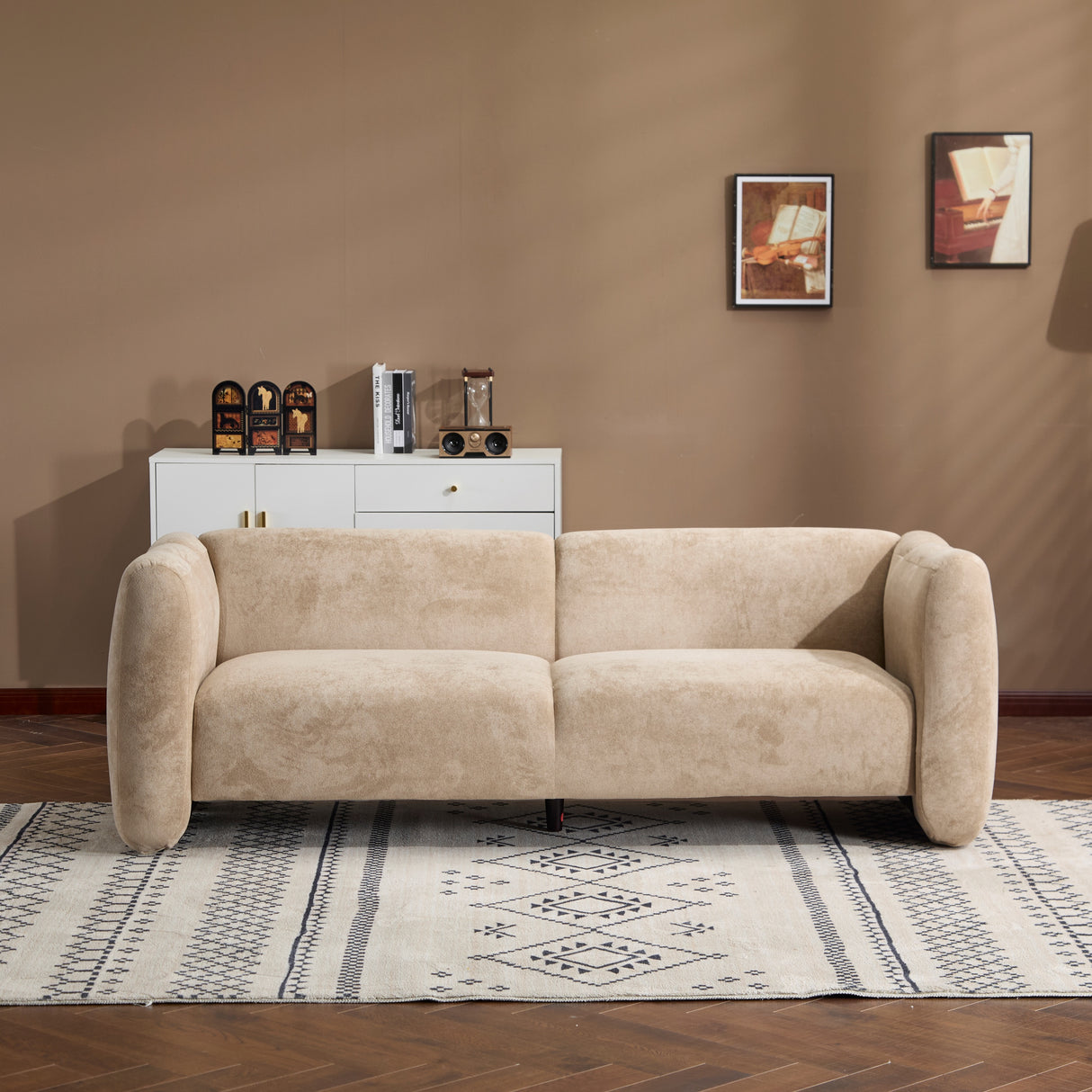Tonson 83" 3-Seater Velvet Sofa, Wave Design