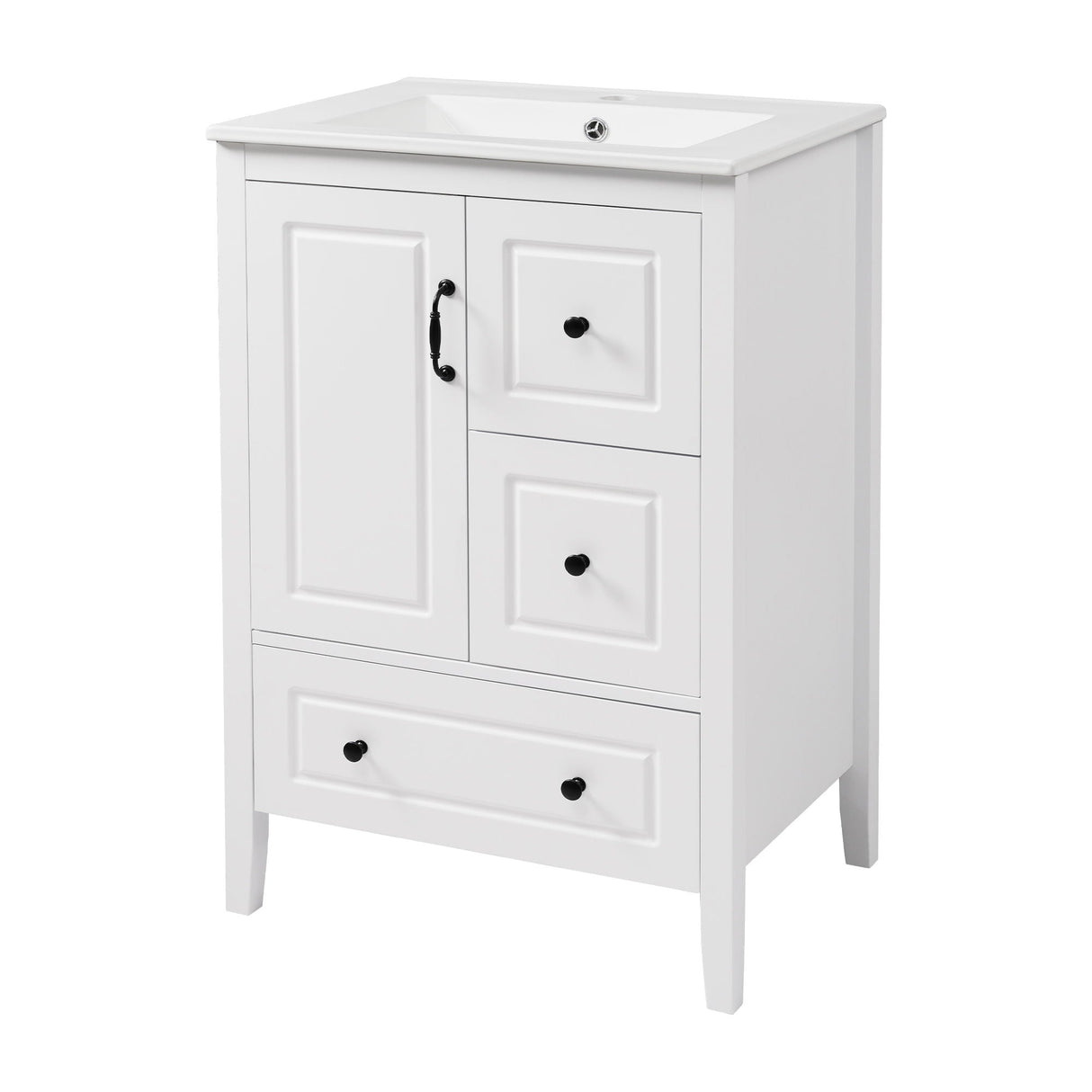 Retro Bathroom Vanity With Sink, Soft Closing Cabinet & Drawers - Best Buy Furniture