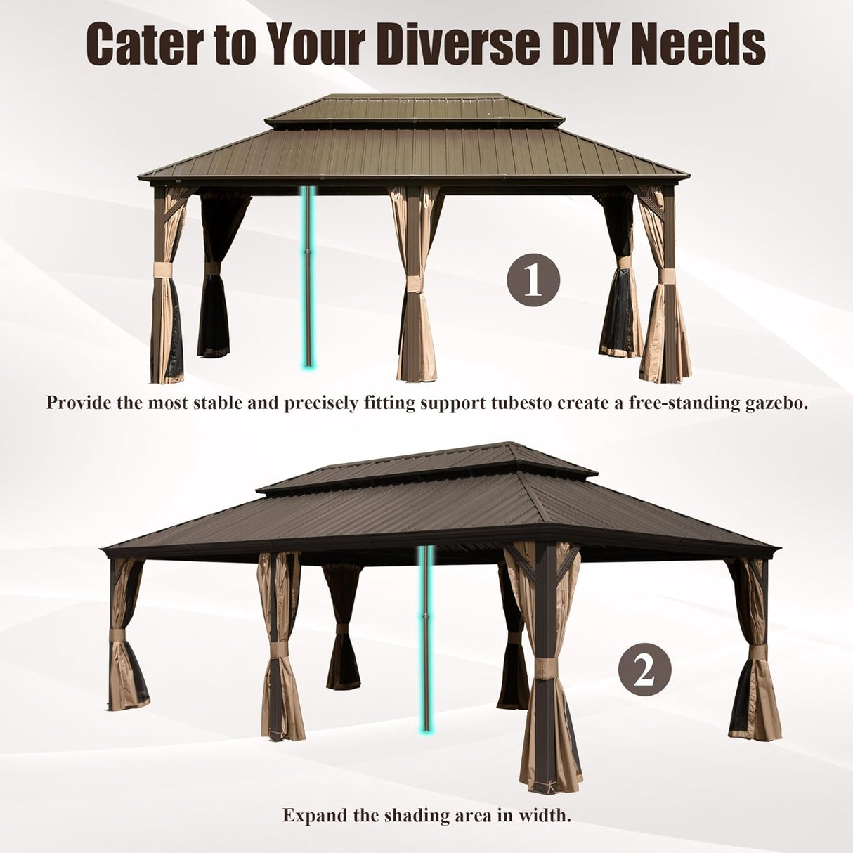 Universal Support Post for Gazebo Stability