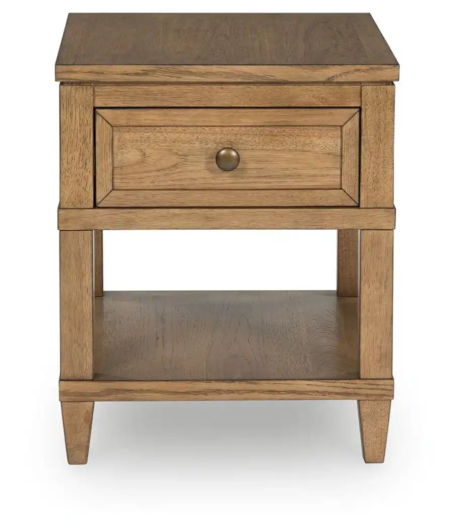 Sharlance - Rectangular End Table - Light Brown - Best Buy Furniture