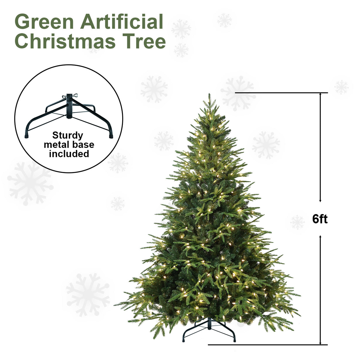 4ft Pre-Lit Artificial Christmas Tree with 150 Warm Lights