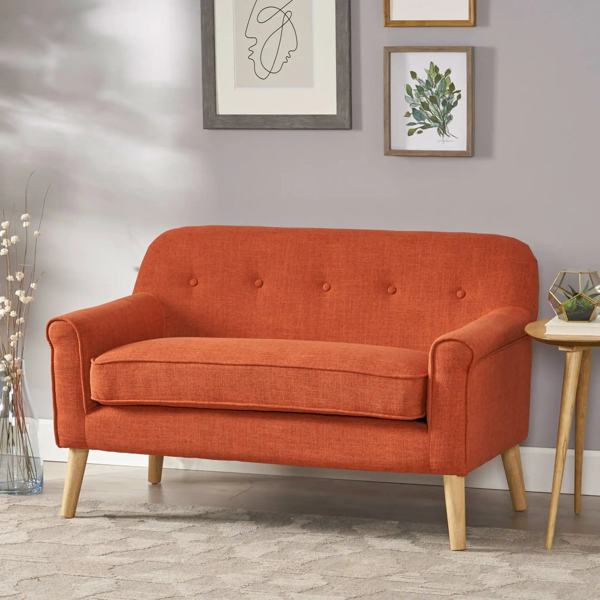 Classic Loveseat With Rolled Armrests And Button Tufting - Best Buy Furniture