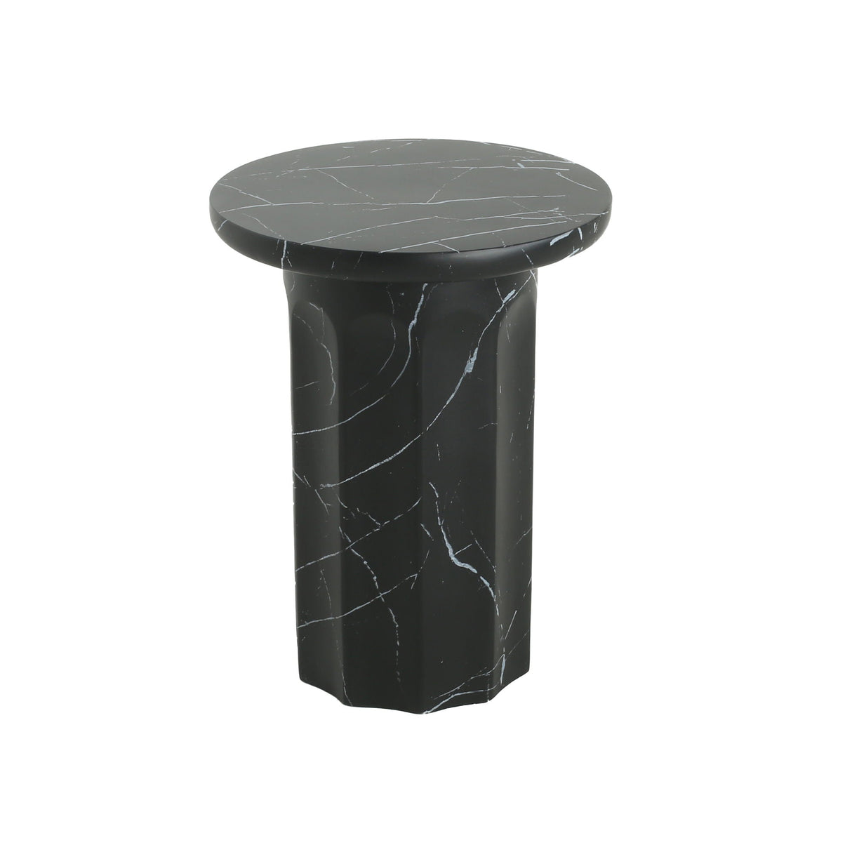Outdoor Lightweight Concrete BMarble Effect Side Table, Living Room End Table - Black / Marble - Best Buy Furniture