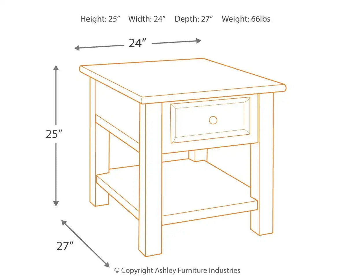 Tyler Creek - Rectangular End Table - Grayish Brown / Black - Best Buy Furniture