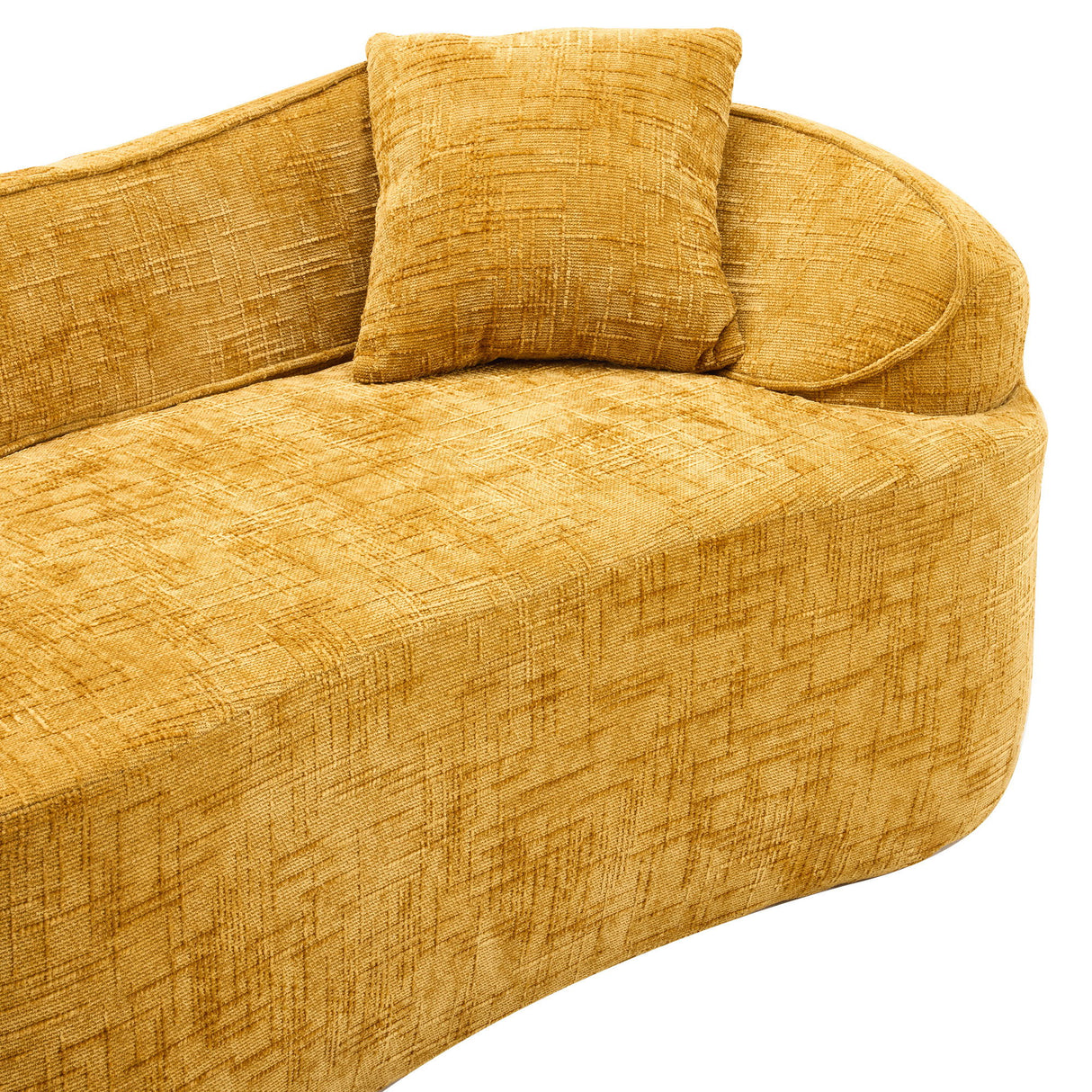 Curved 2 Person Compress Sofa With Armrests, Includes Pillows