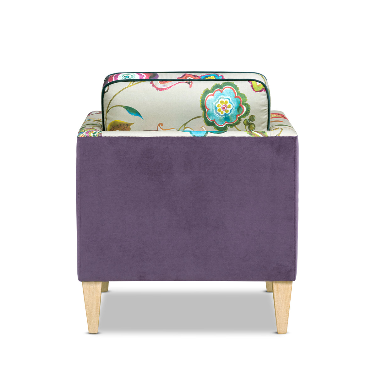 Mamba 28-Inch Patchwork Accent Chair, Purple Velvet