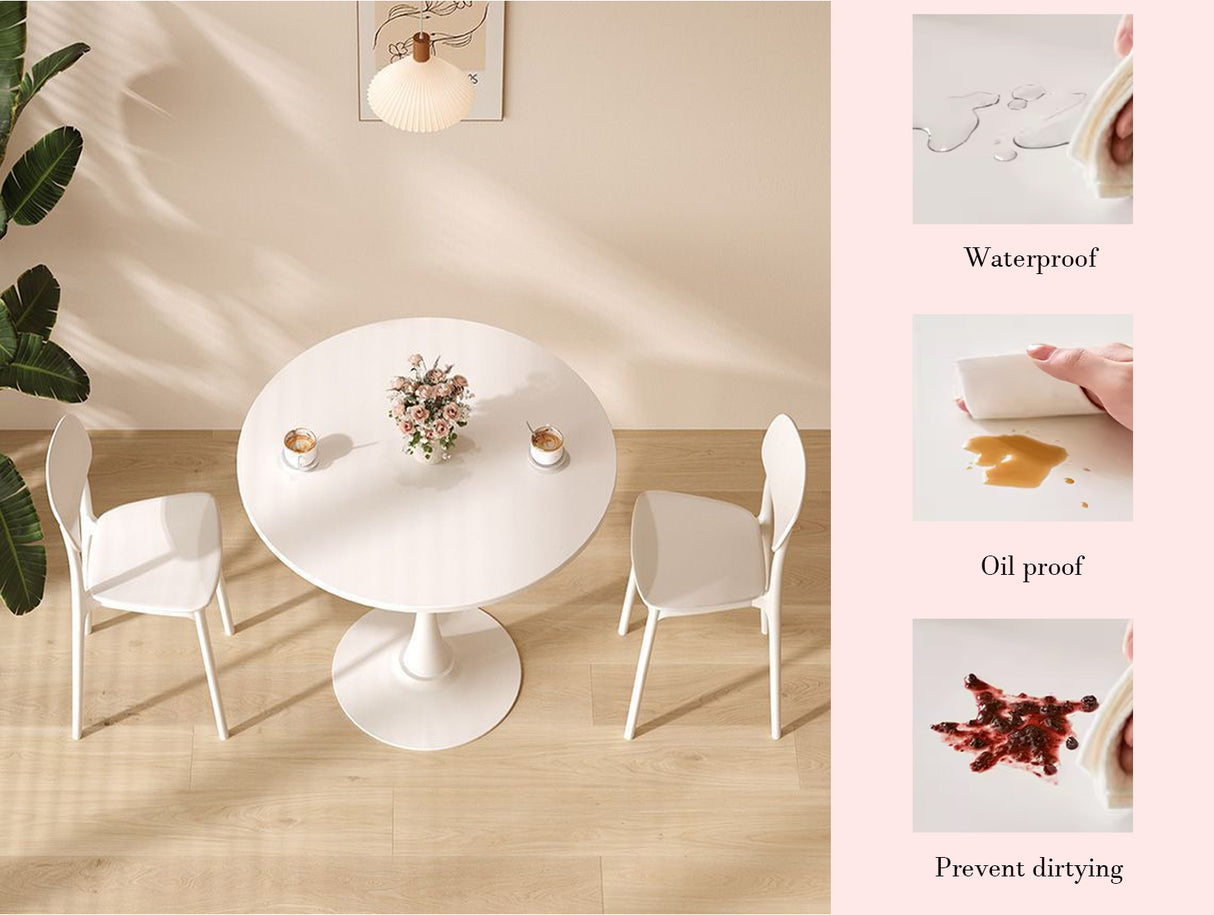 White Round Modern Dining Table