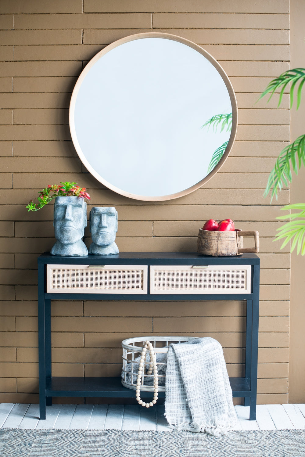 Easter Island Cement Planter with Iconic Sculpture Design - Gray