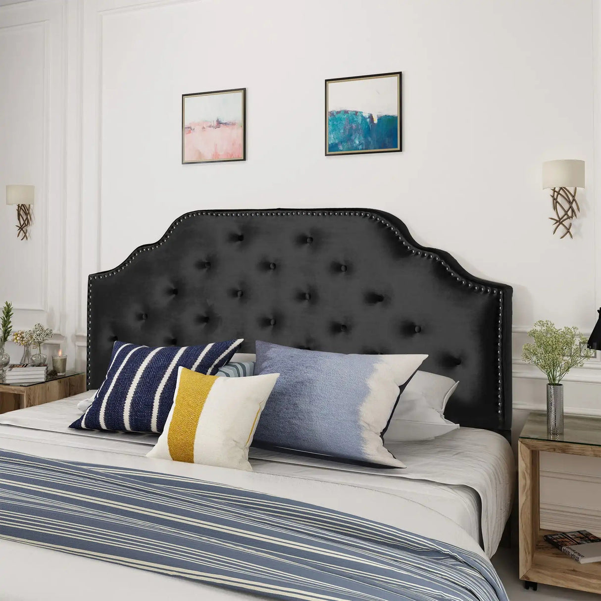 Charismatic - Size Headboard With Button Tufting And Nailhead Trim - Best Buy Furniture