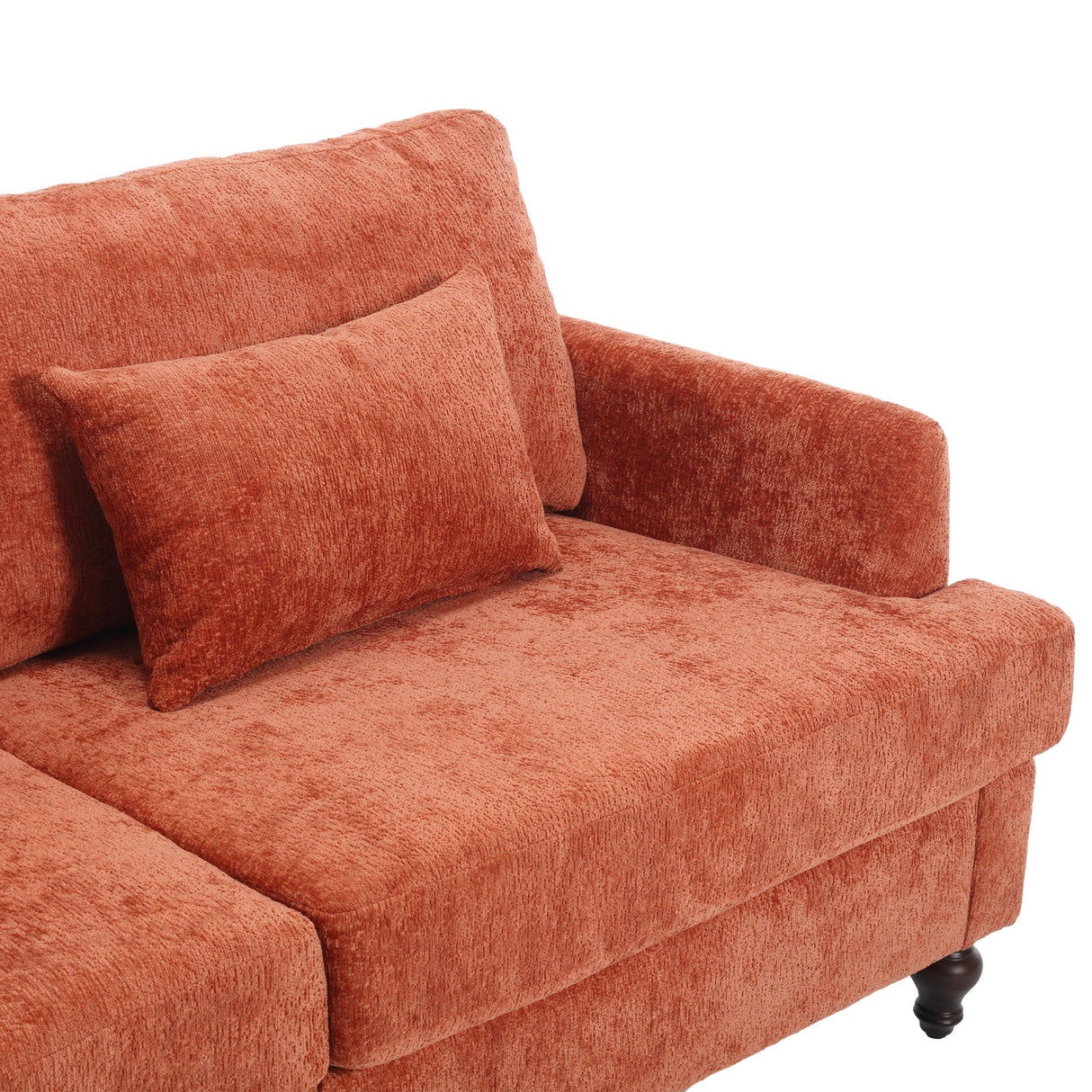 Mid Century Modern Fabric Loveseat Sofa, 2 Seat Upholstered Couch