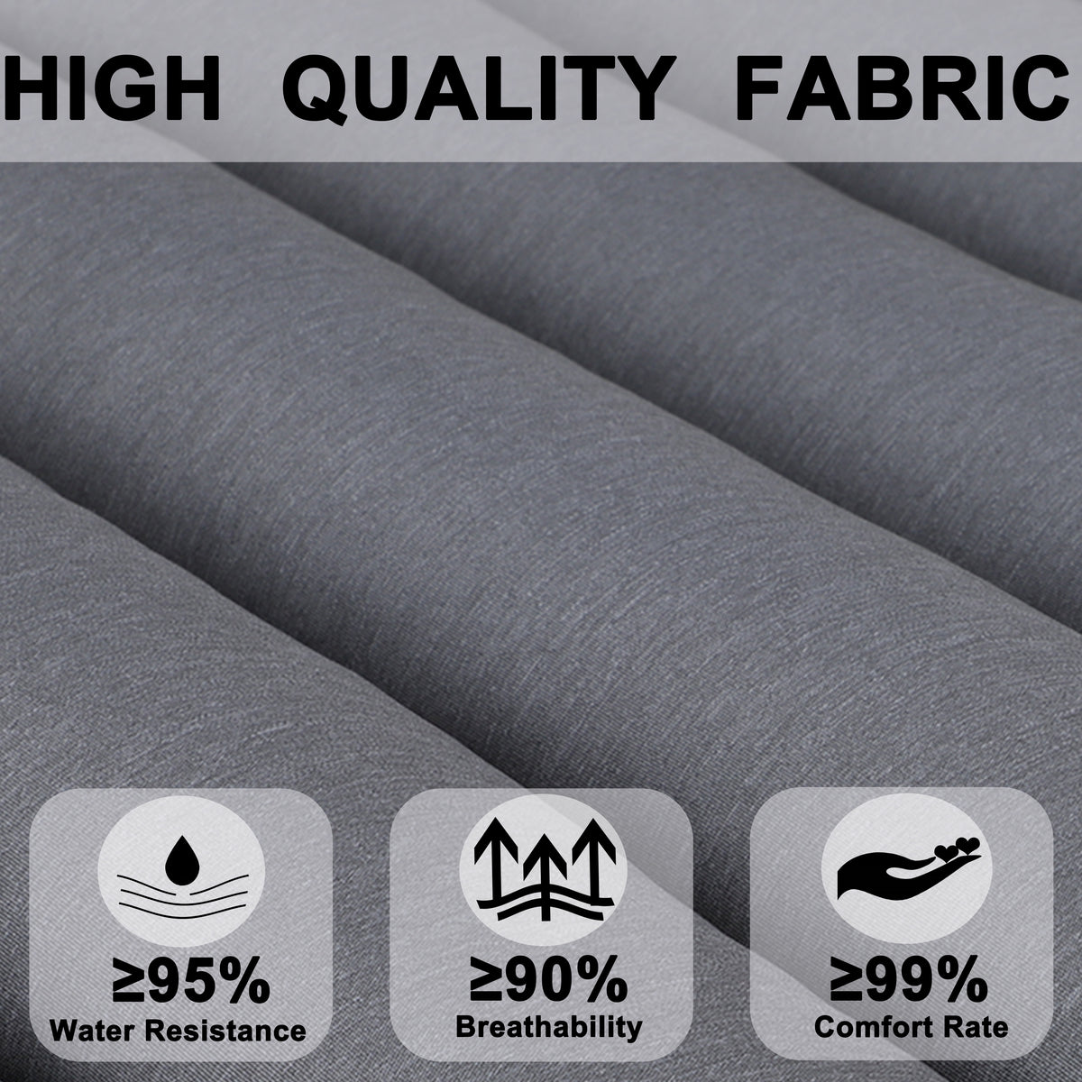 Outdoor Lounge Chair Cushion Replacement Set - Grey 2PC