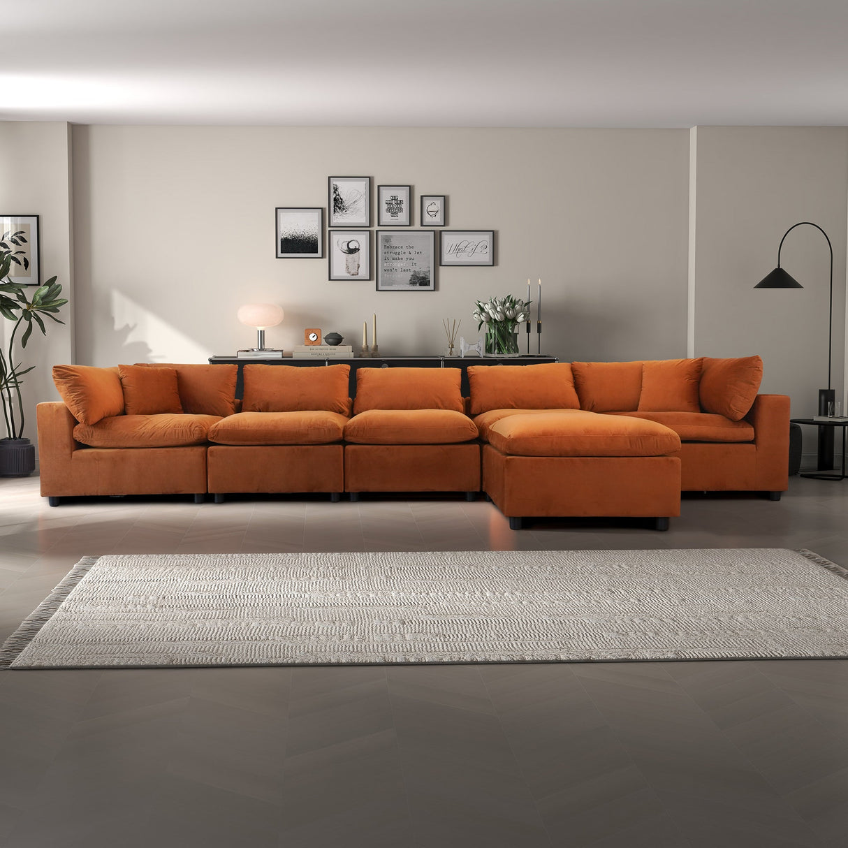 Hayward Burnt Modular Sectional Sofa