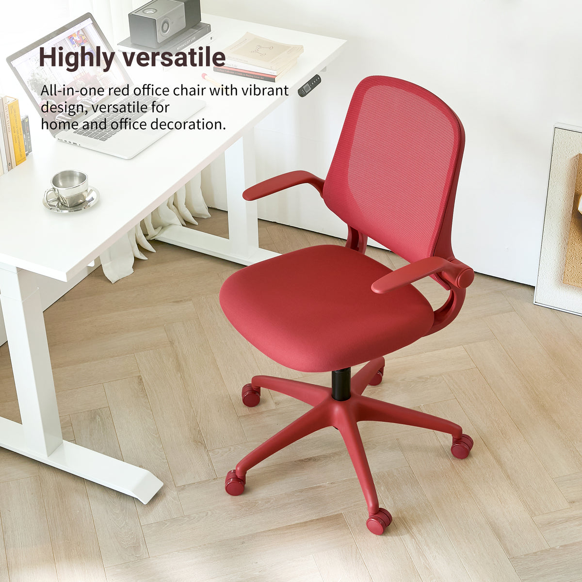 Ergonomic Color Office Chair - 350LBS Capacity, Red