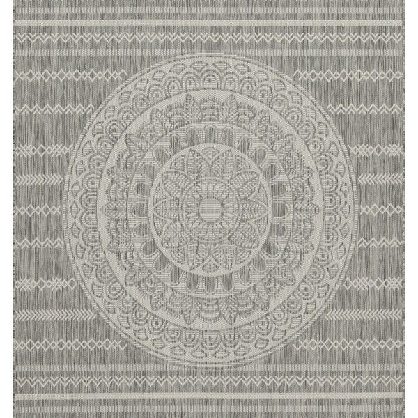 Sunshine - 5'3" X 7'3" Indoor, Outdoor Area Rug - Silver - Polypropylene