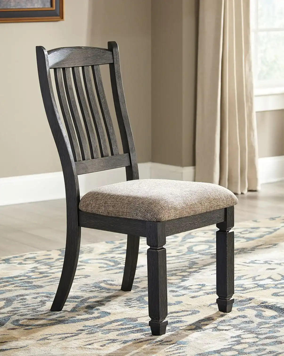 Tyler Creek - Dining UPH Side Chair (Set of 2) - Slatback - Black / Grayish Brown - Best Buy Furniture