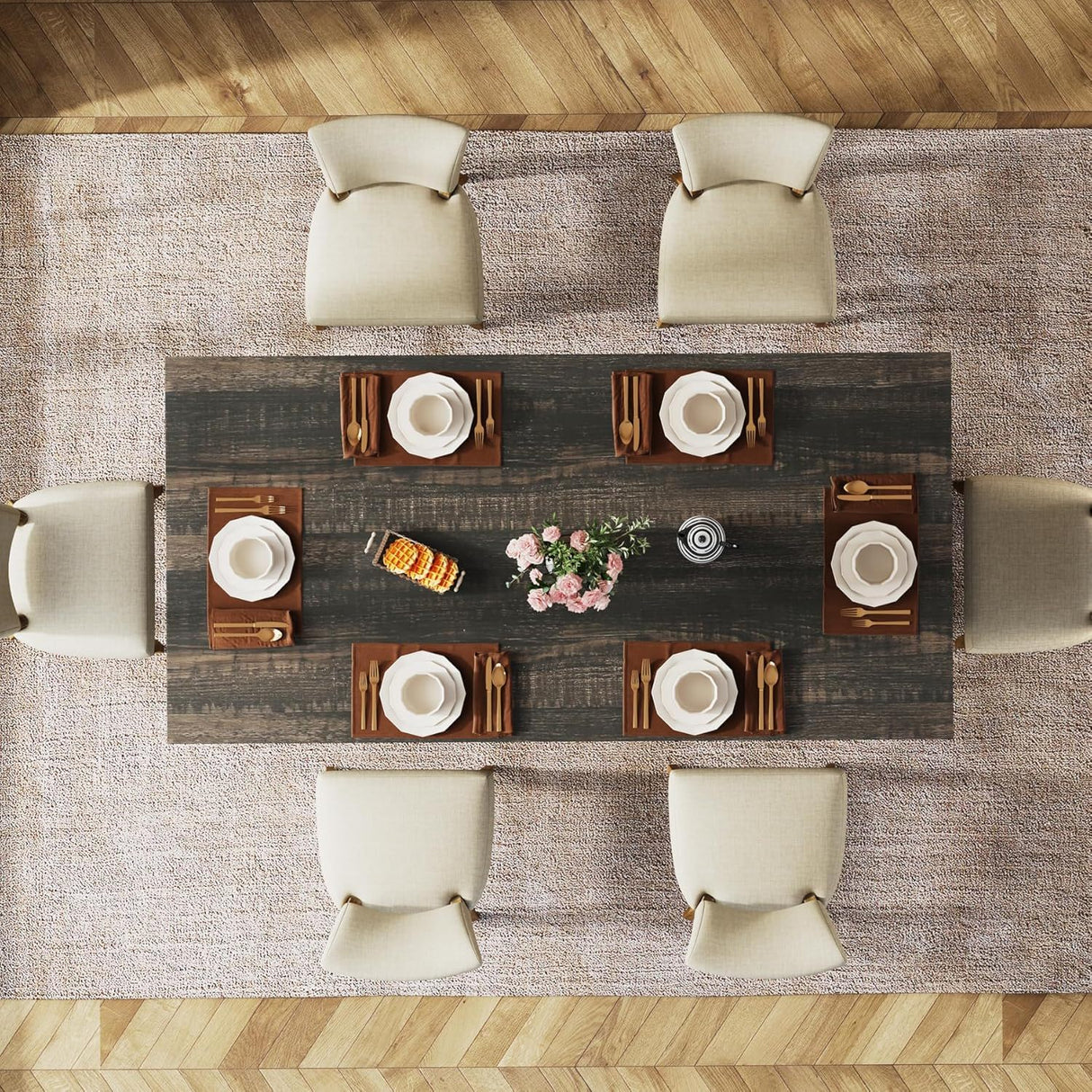 Dining Table For 4 - 6 People, Kitchen Table With Thick Top