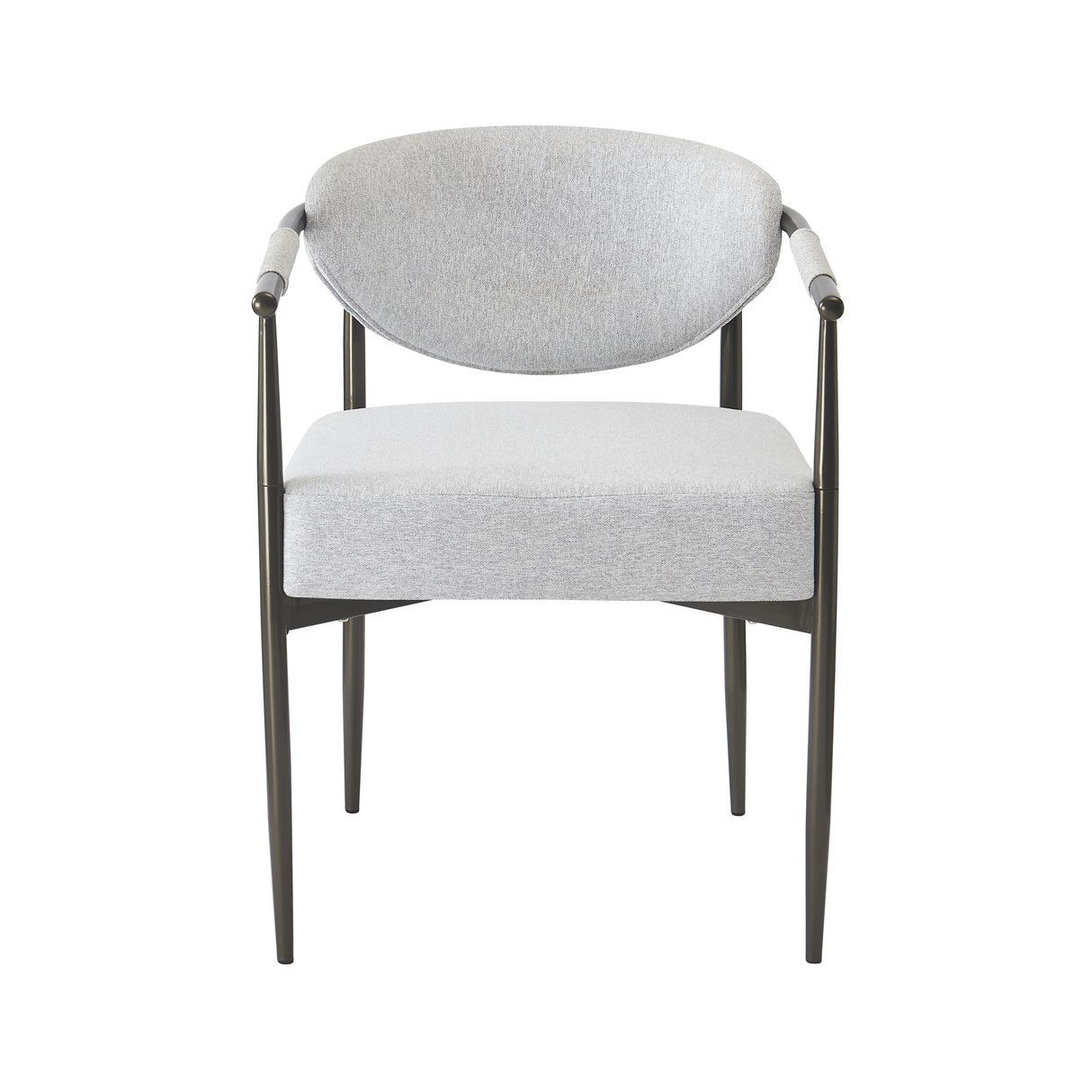 Modern Dining Chairs Set of 2 with Bronze Iron Frame
