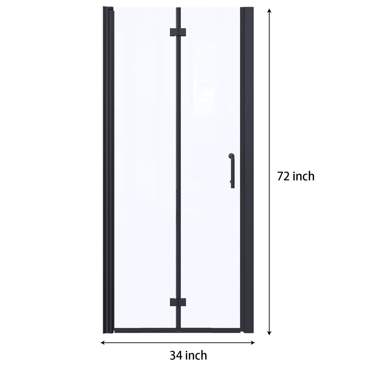Bi-Fold Semi-Frameless Shower Doors In Matte With Clear Glass
