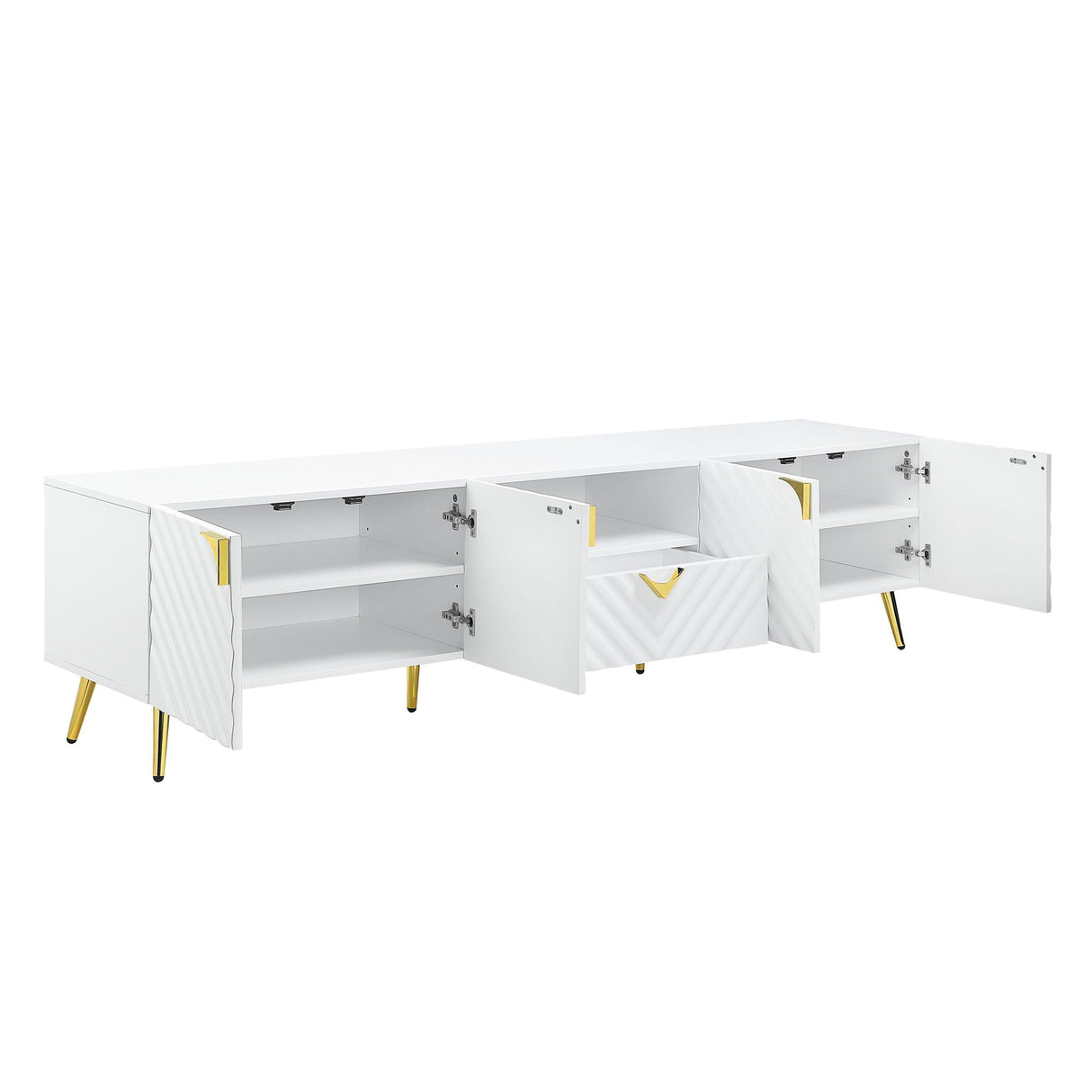 Gaines - High Gloss TV Stand - White - Best Buy Furniture