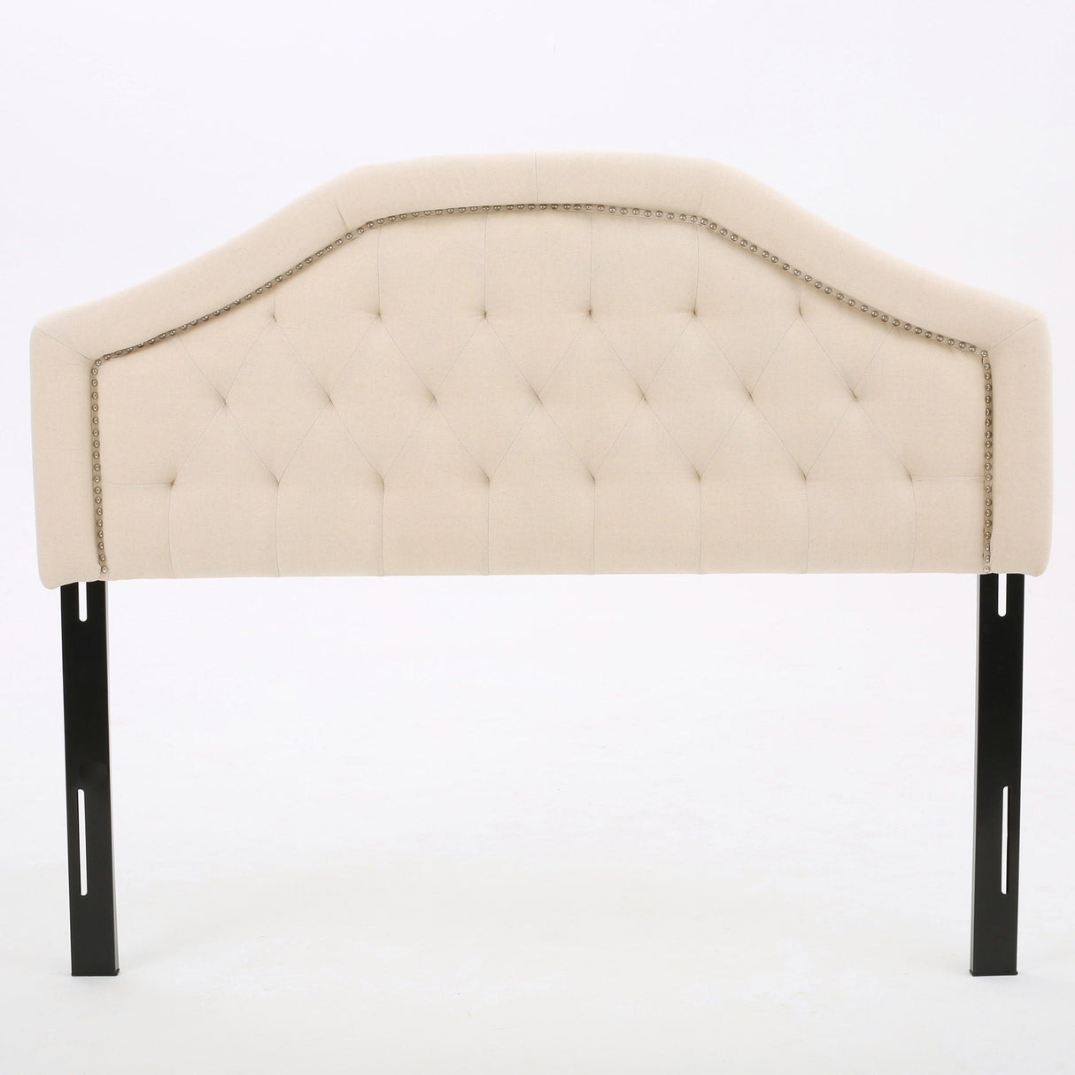 Queen & Full Size Headboard With Diamond Tufting And Nailhead Trim - Beige - Best Buy Furniture